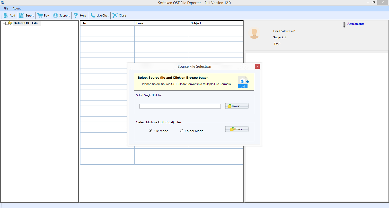 screenshot of Softaken OST to PST Converter
